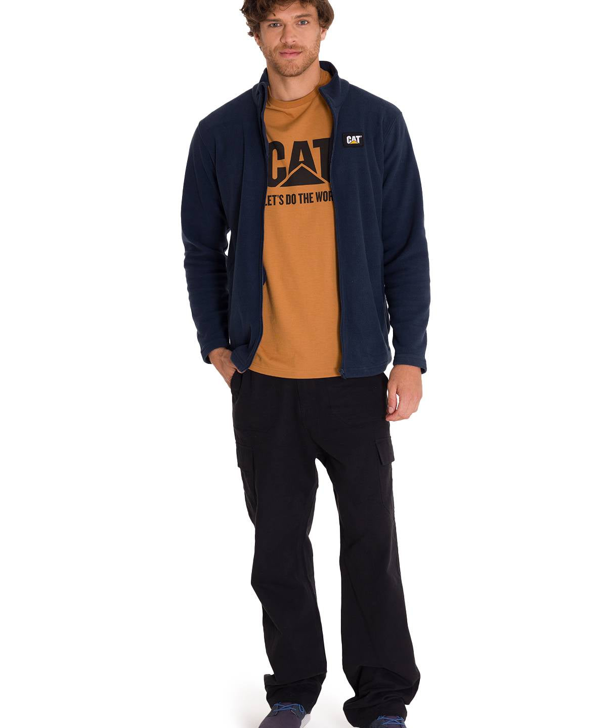 Polar Casual Hombre Microfleece Full Zip Azul Cat