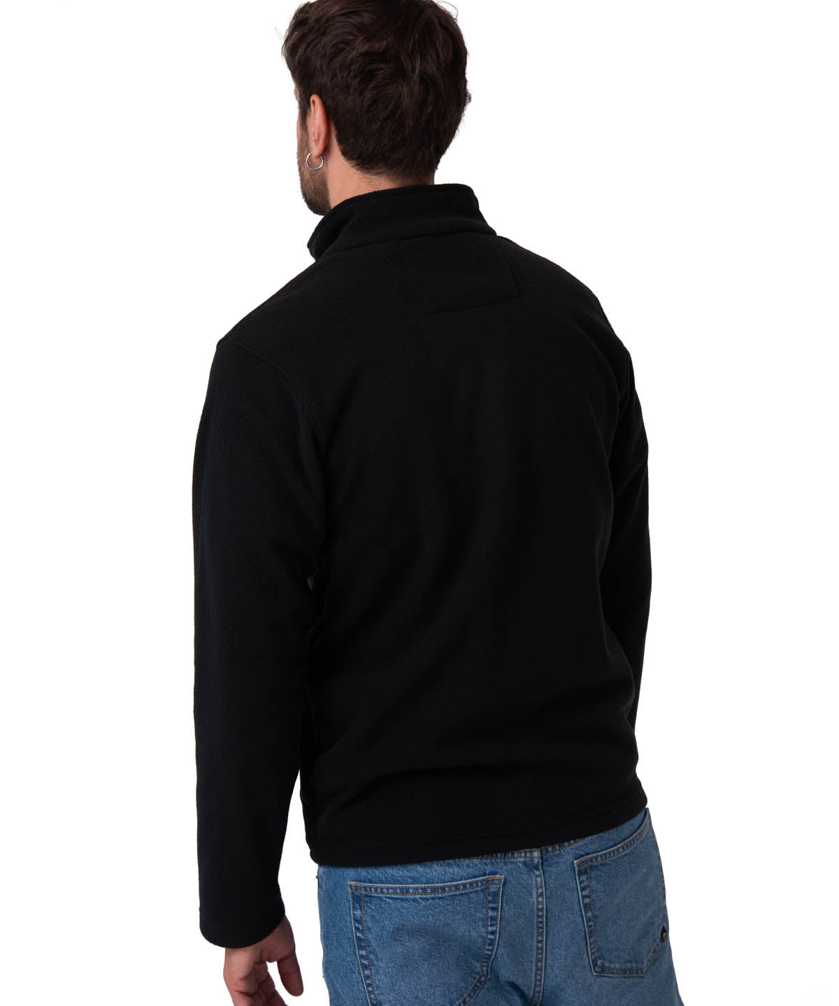 Polar Casual Hombre Microfleece Full Zip Negro Cat