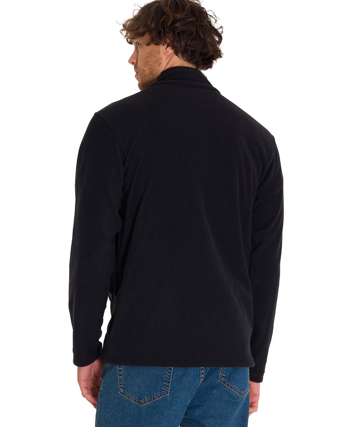 Polar Manga Larga Hombre Microfleece Full Zip Negro/Amarillo Cat