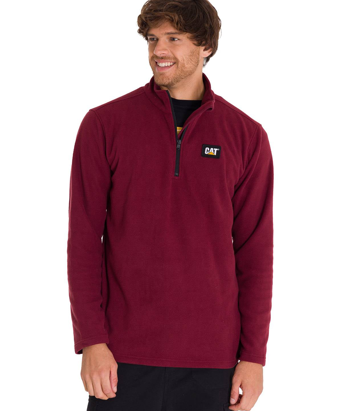 Polar Manga Larga Hombre Microfleece Quarter Zip Burdeo Cat