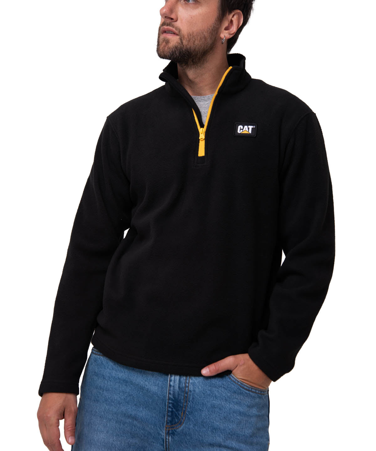 Polar Casual Hombre MICROFLEECE QUARTER ZIP NEGRO CAT