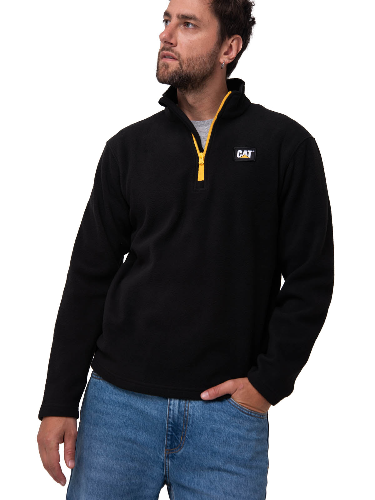 Polar Casual Hombre MICROFLEECE QUARTER ZIP NEGRO CAT
