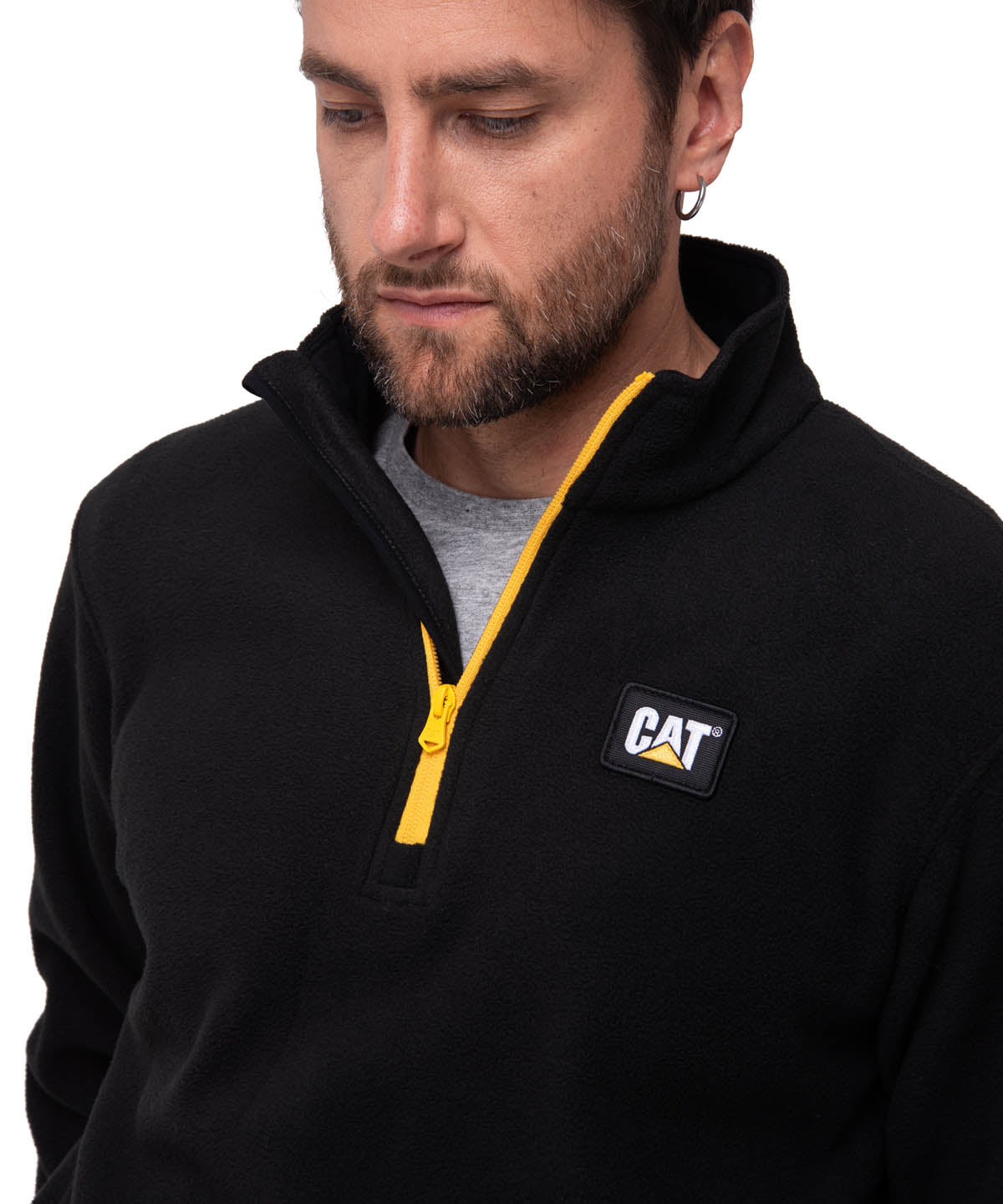 Polar Casual Hombre MICROFLEECE QUARTER ZIP NEGRO CAT