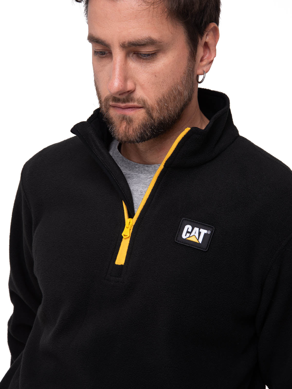 Polar Casual Hombre MICROFLEECE QUARTER ZIP NEGRO CAT