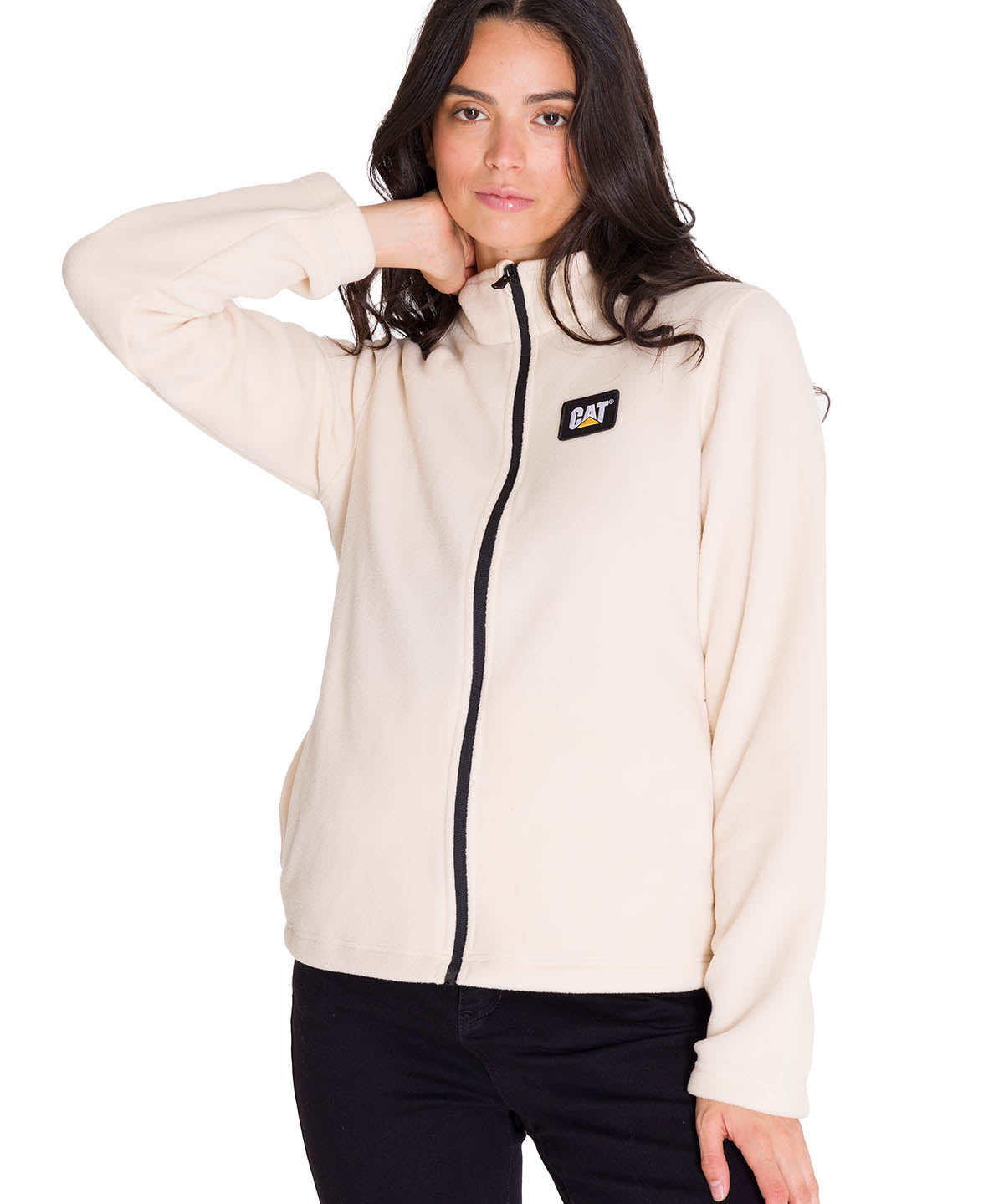 Polar Manga Larga Mujer Microfleece Full Zip Beige Cat