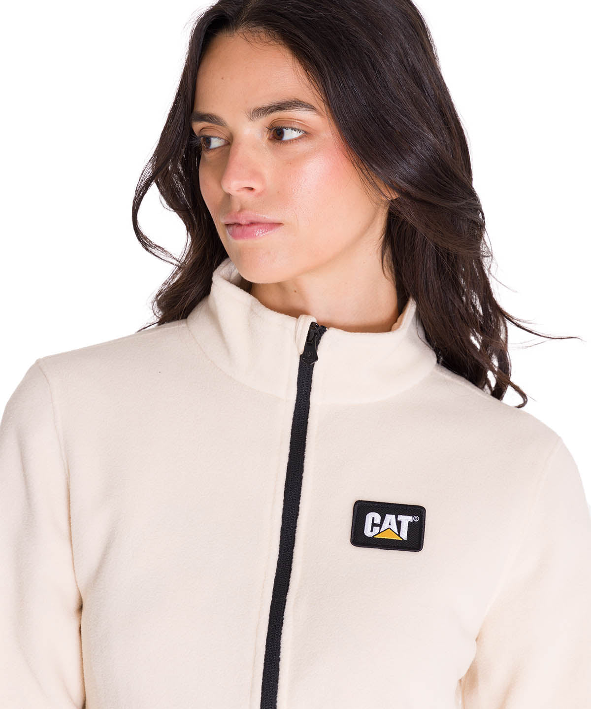 Polar Manga Larga Mujer Microfleece Full Zip Beige Cat