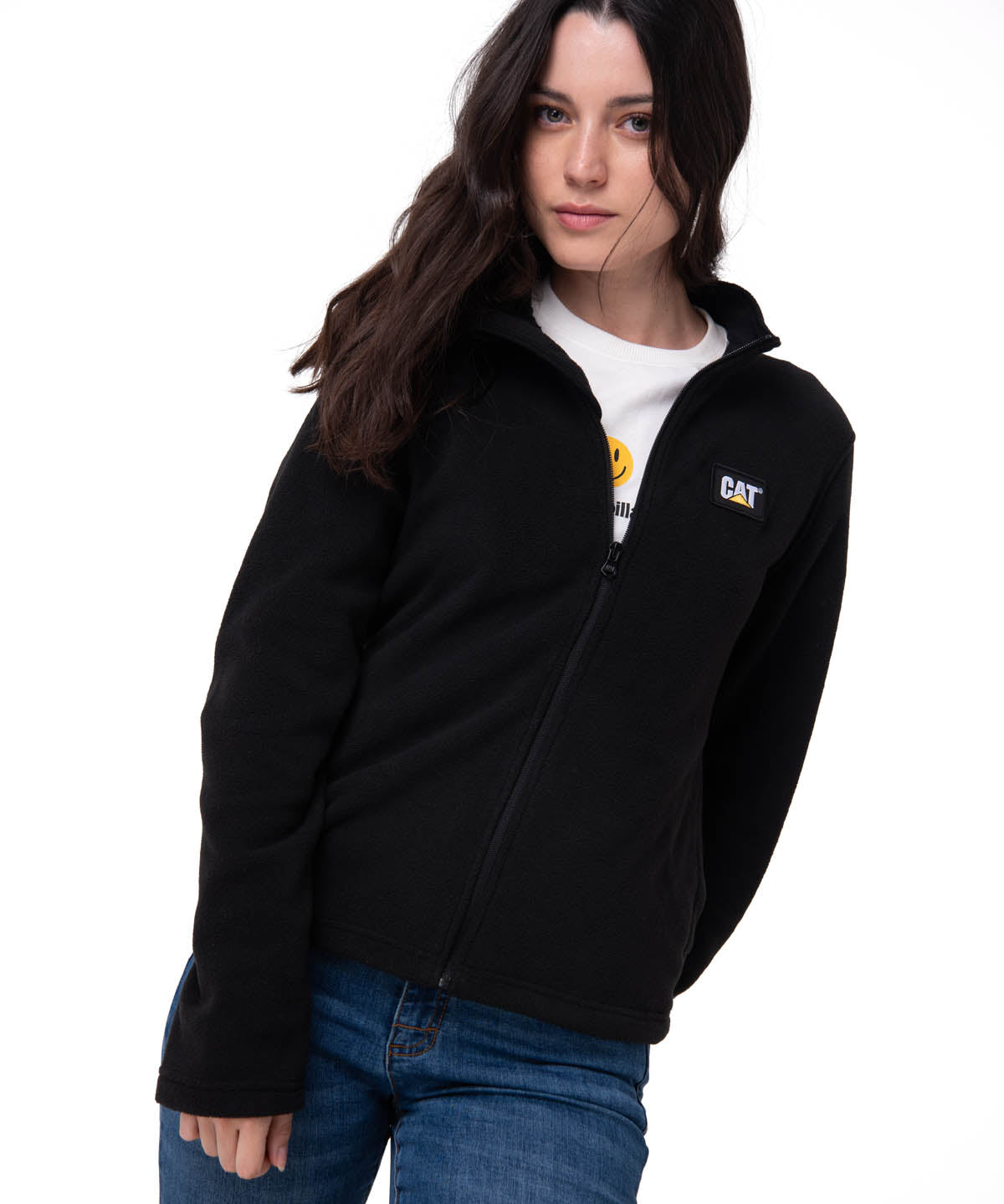 Polar Casual Mujer Women'S Microfleece Full Zip Negro Cat