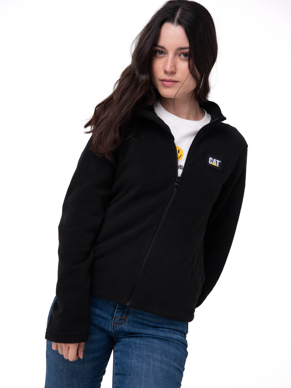 Polar Casual Mujer Women'S Microfleece Full Zip Negro Cat