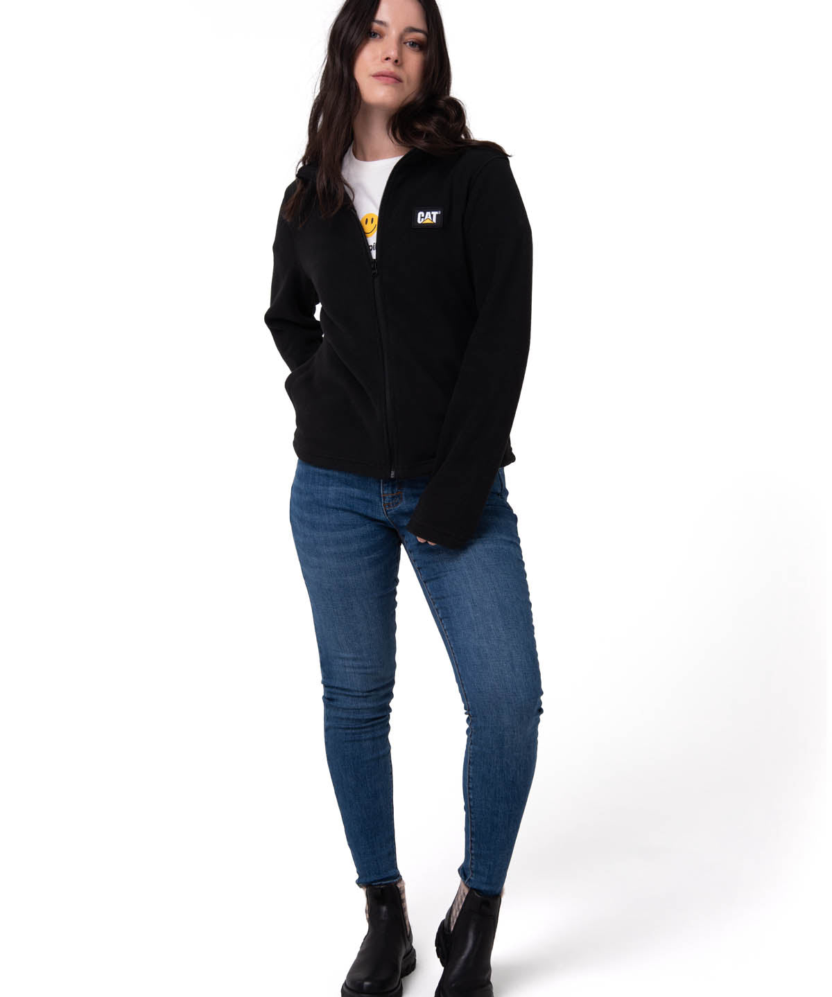 Polar Casual Mujer Women'S Microfleece Full Zip Negro Cat
