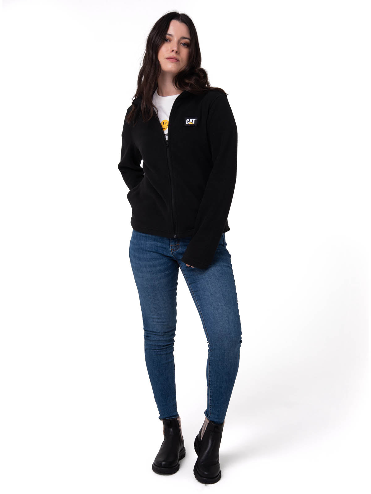 Polar Casual Mujer Women'S Microfleece Full Zip Negro Cat