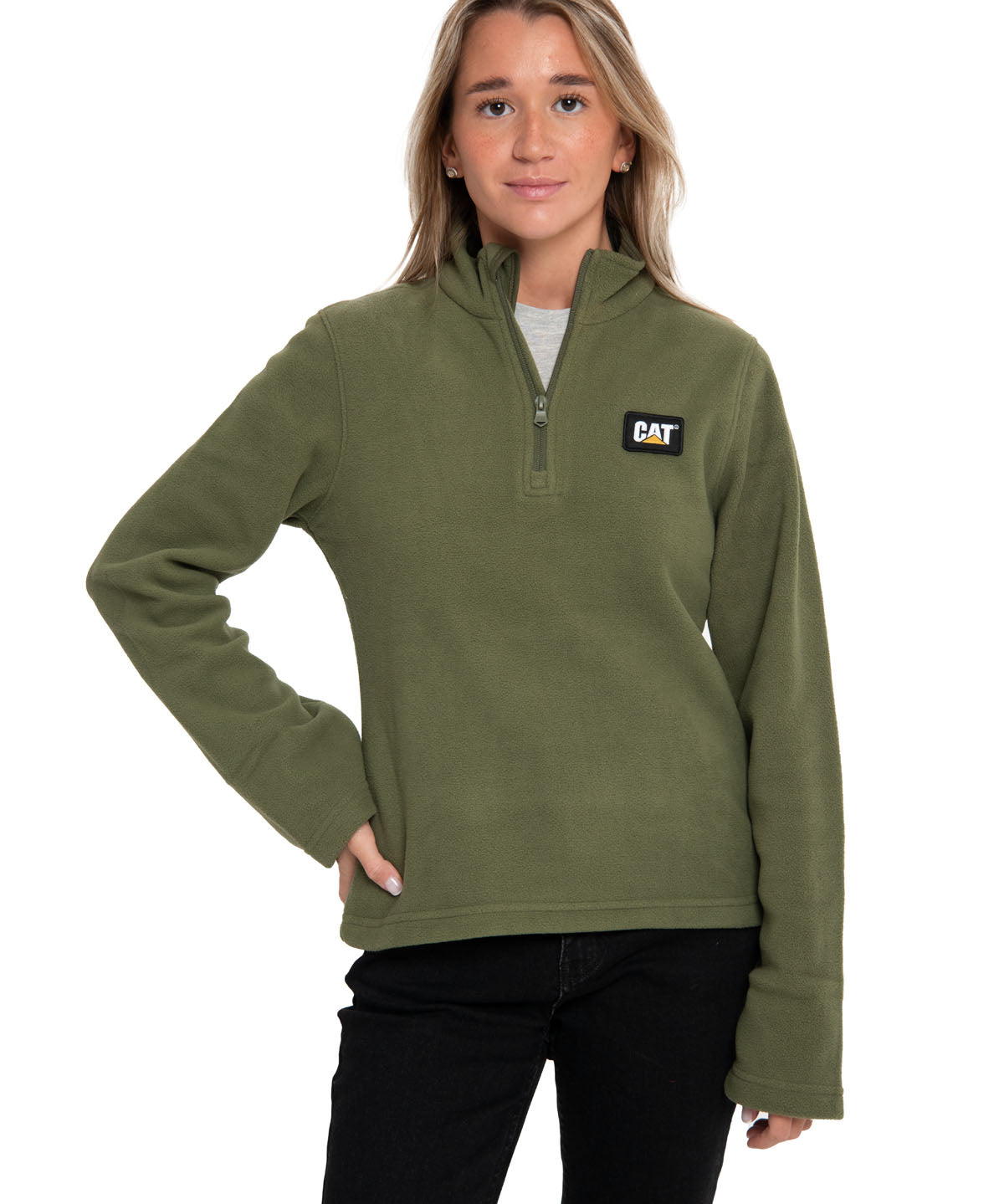 Polar Casual Mujer Women'S Microfleece Quarter Zip Gris Cat