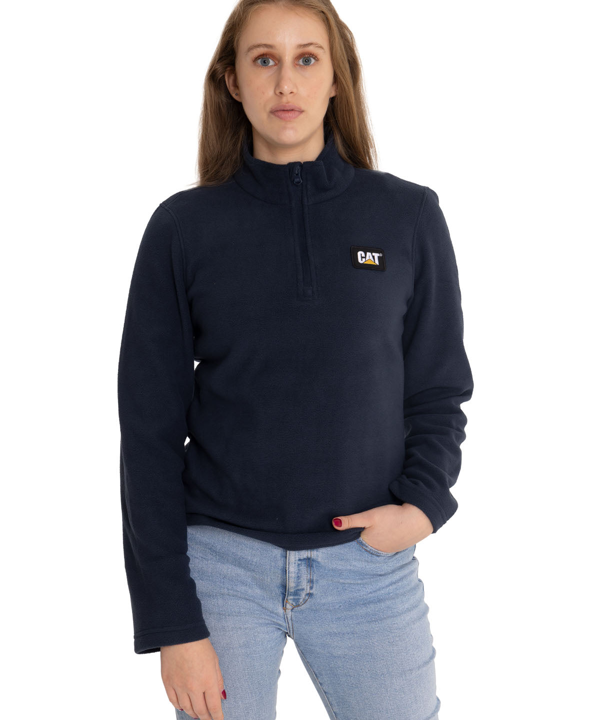 Polar Casual Mujer Women'S Microfleece Quarter Zip Azul Cat