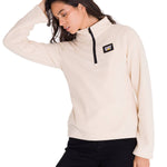 Polar Manga Larga Mujer Microfleece Quarter Zip Beige Cat