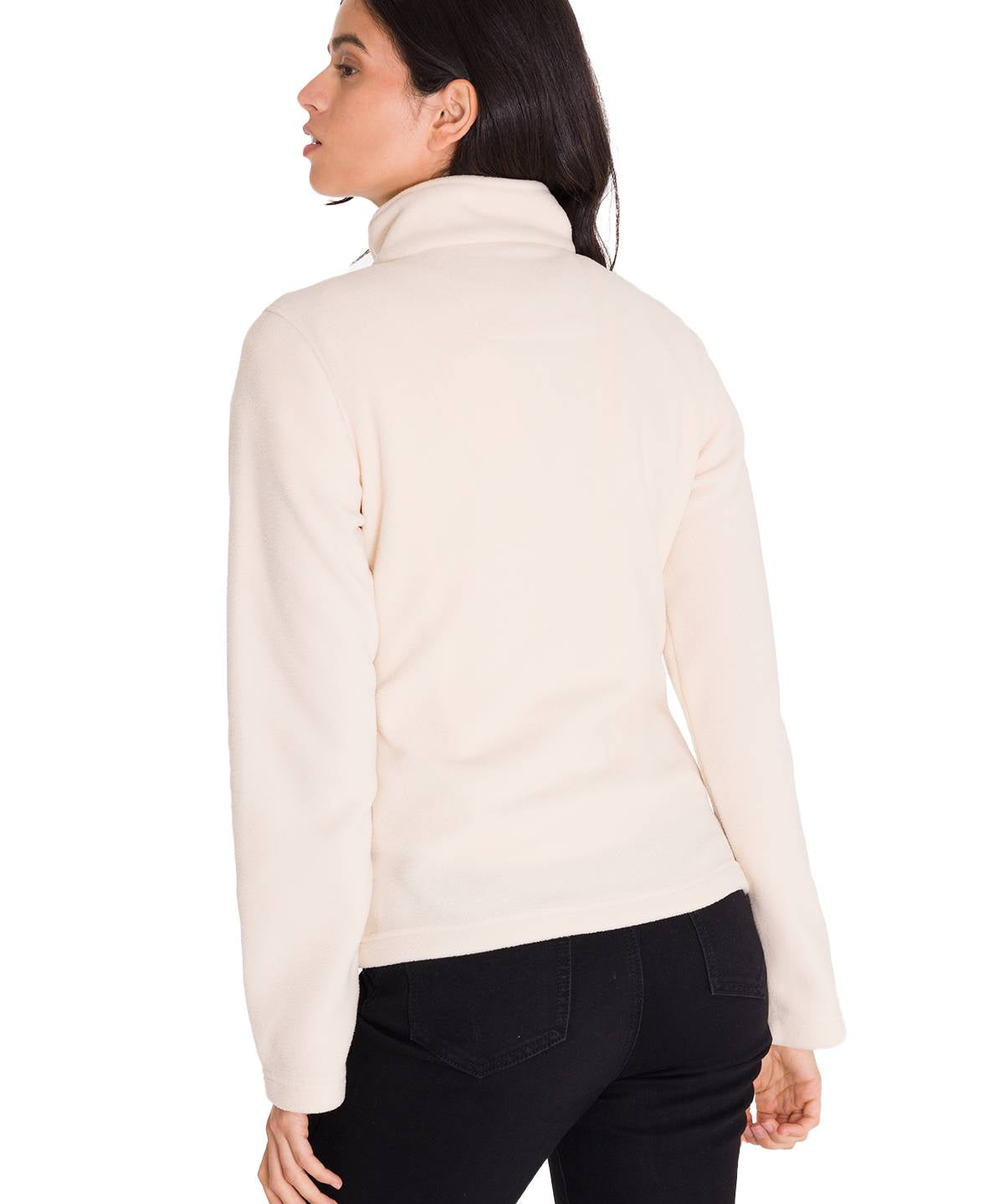 Polar Manga Larga Mujer Microfleece Quarter Zip Beige Cat