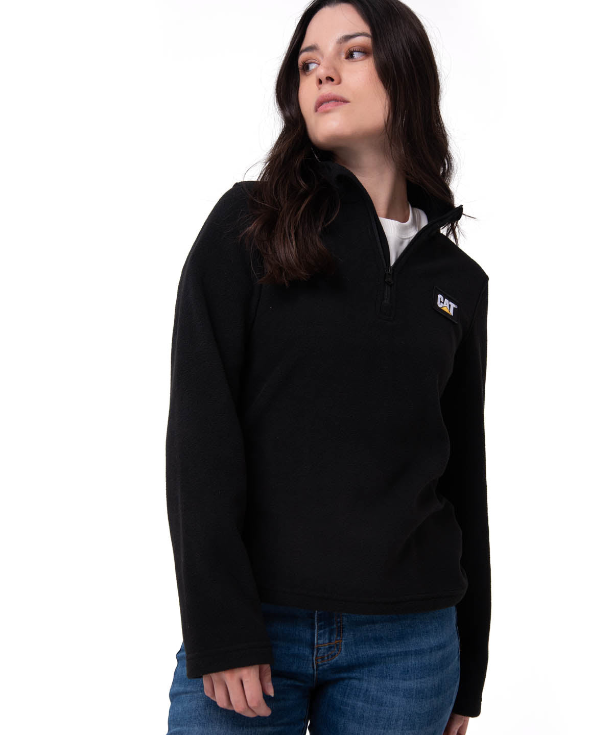 Polar Casual Mujer Women'S Microfleece Quarter Zip Negro Cat