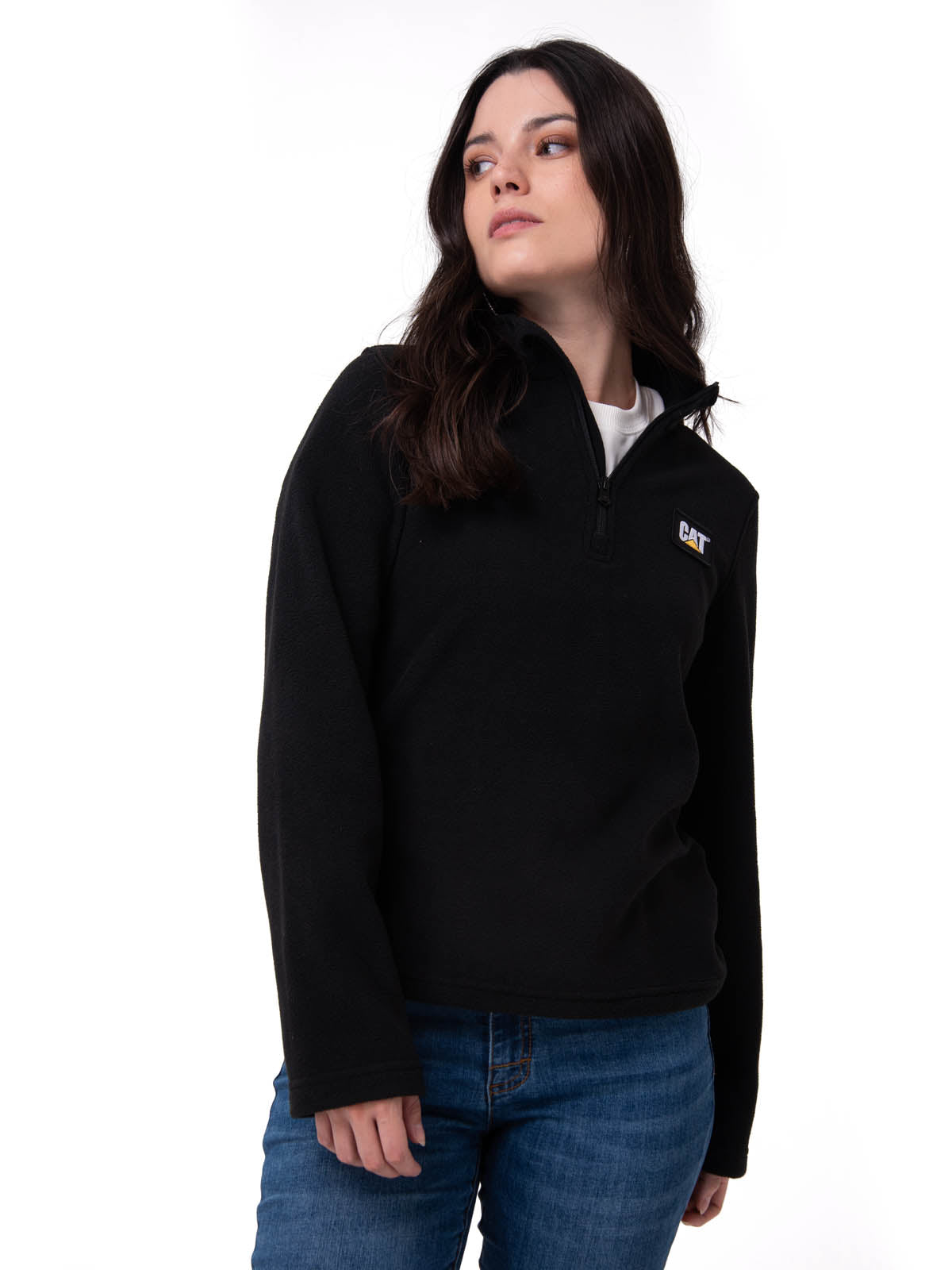 Polar Casual Mujer Women'S Microfleece Quarter Zip Negro Cat