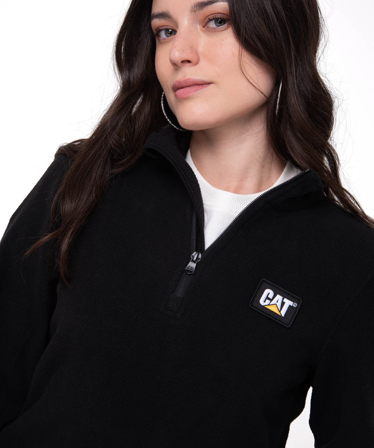 Polar Casual Mujer Women'S Microfleece Quarter Zip Negro Cat