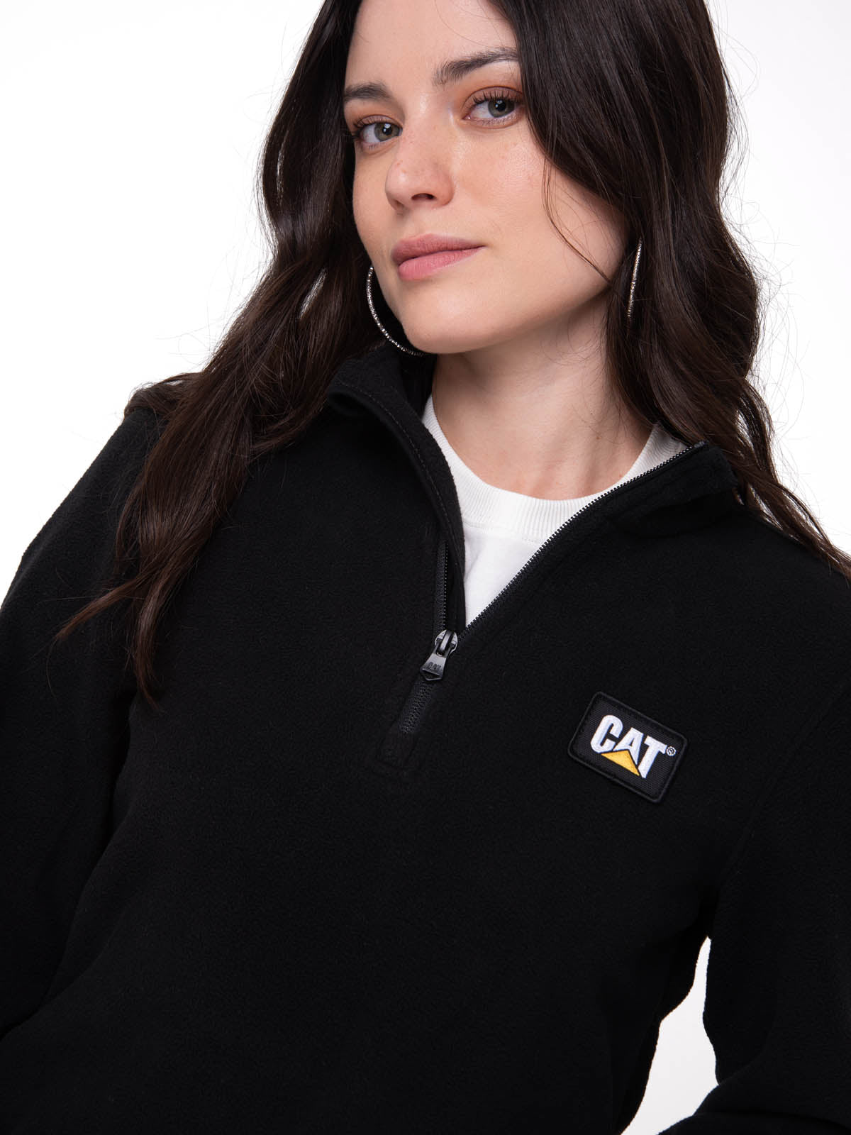 Polar Casual Mujer Women'S Microfleece Quarter Zip Negro Cat