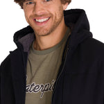 Chaqueta Manga Larga Hombre Hooded Sherpa Lined Negra Cat
