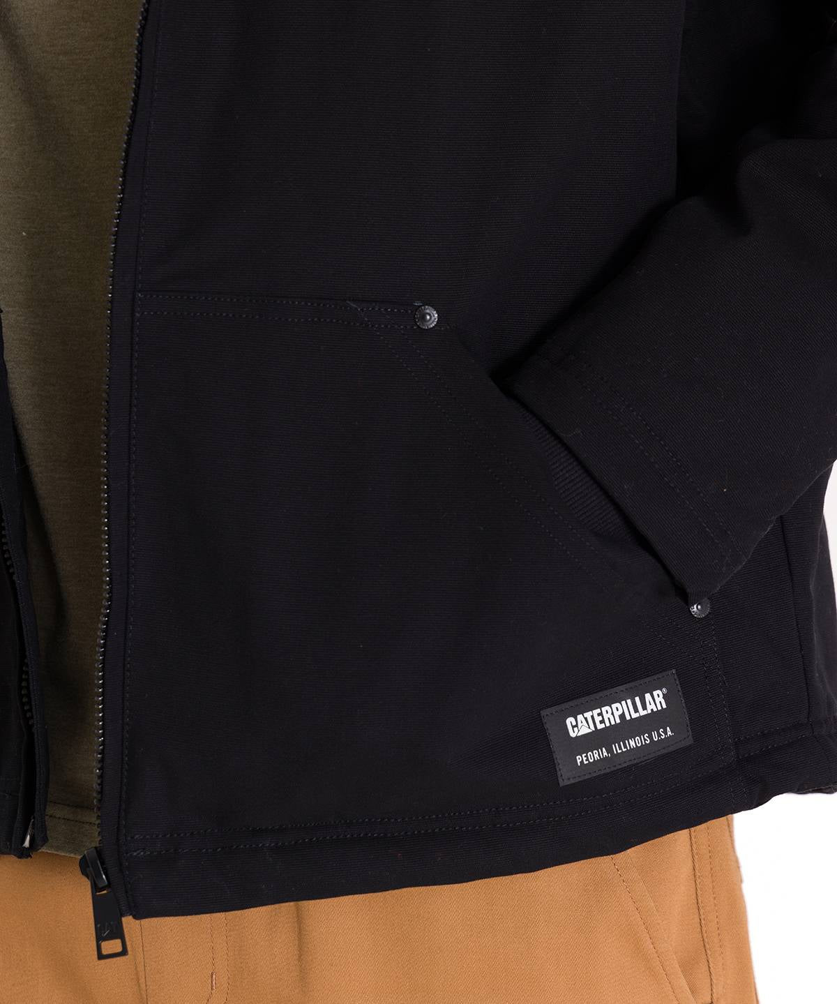 Chaqueta Manga Larga Hombre Hooded Sherpa Lined Negra Cat