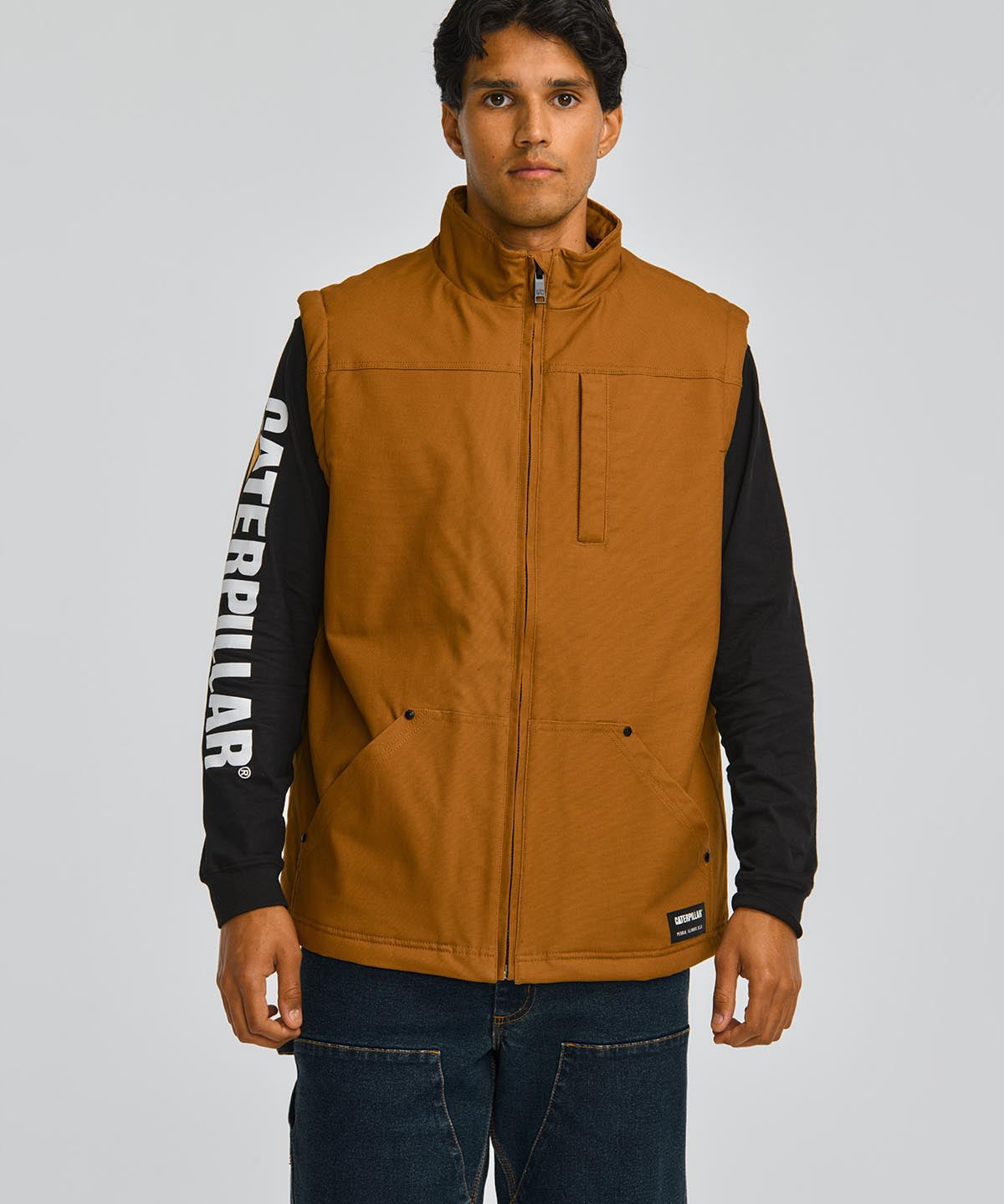 Chaqueta Sin Mangas Hombre Sherpa Lined Vest Bronce Cat