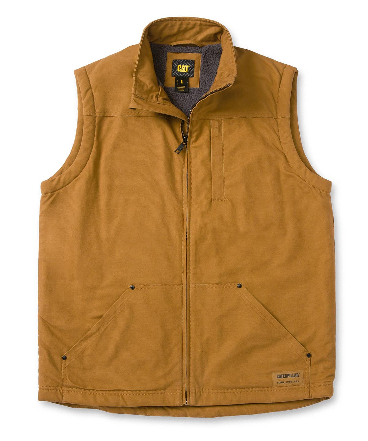 Chaqueta Sin Mangas Hombre Sherpa Lined Vest Bronce Cat