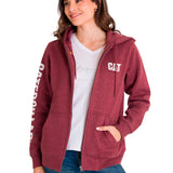 Polerón Full Zip Mujer Trademark Banner Rojo CAT