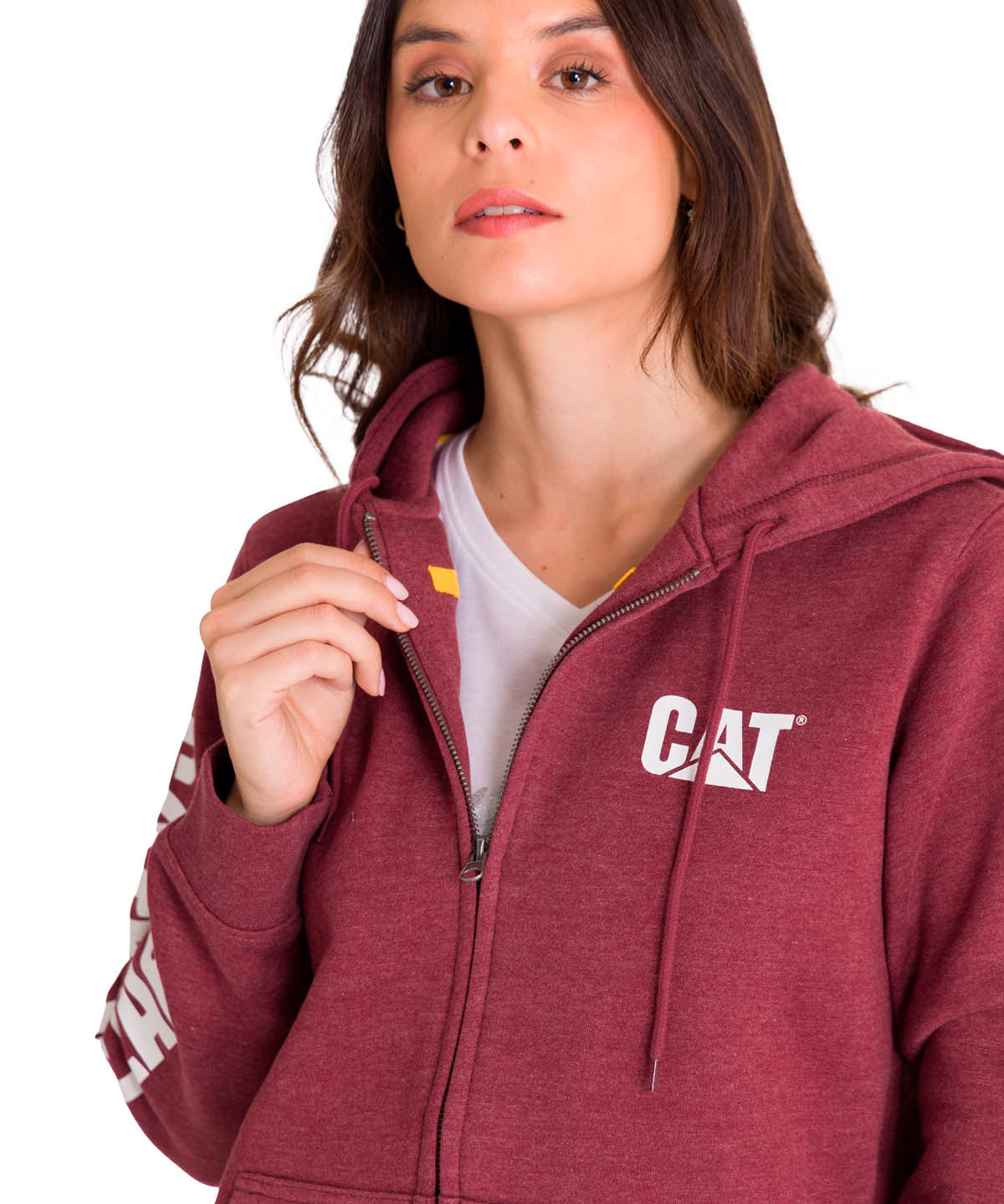 Polerón Full Zip Mujer Trademark Banner Rojo CAT