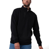 Polerón Manga Larga Hombre Midweight Quarter Zip Negro Cat