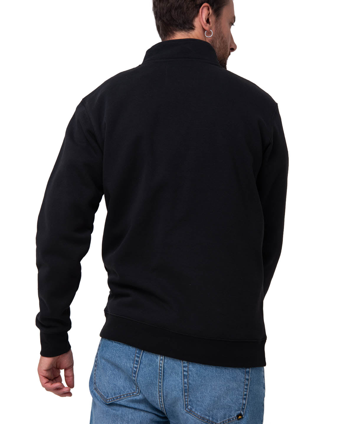 Polerón Manga Larga Hombre Midweight Quarter Zip Negro Cat