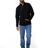 Polerón Manga Larga Hombre Midweight Quarter Zip Negro Cat
