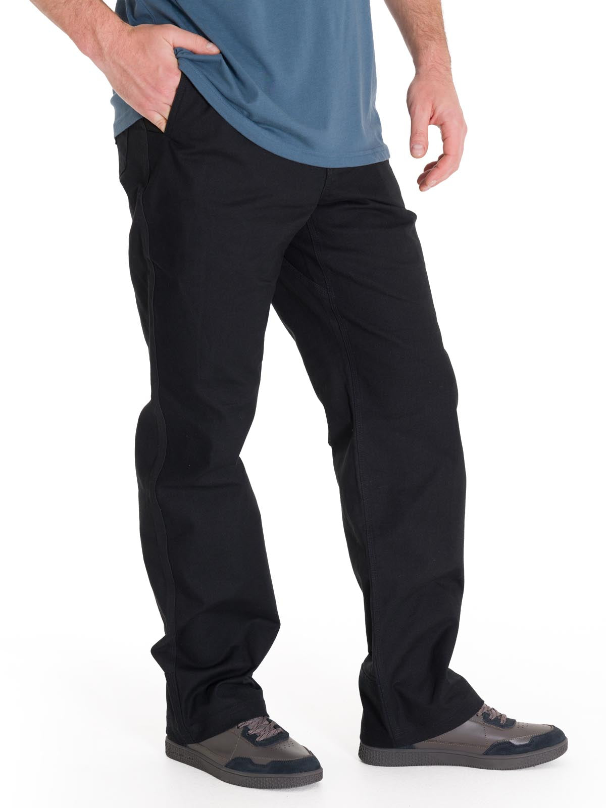 Pantalón Tiro Medio Casual Hombre BRUSH PANT Negro Cat