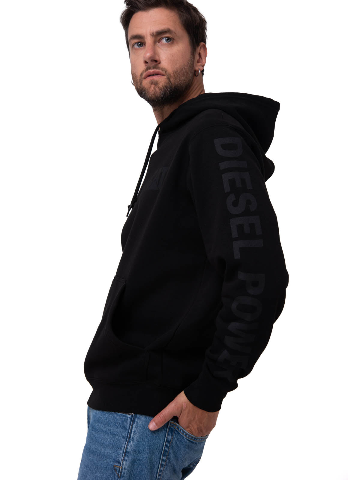 Polerón Con Gorro Diesel Power Negro Cat