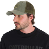 Jockey Con Broche Unisex Pigment Dyed Trucker Cap Oliva Cat