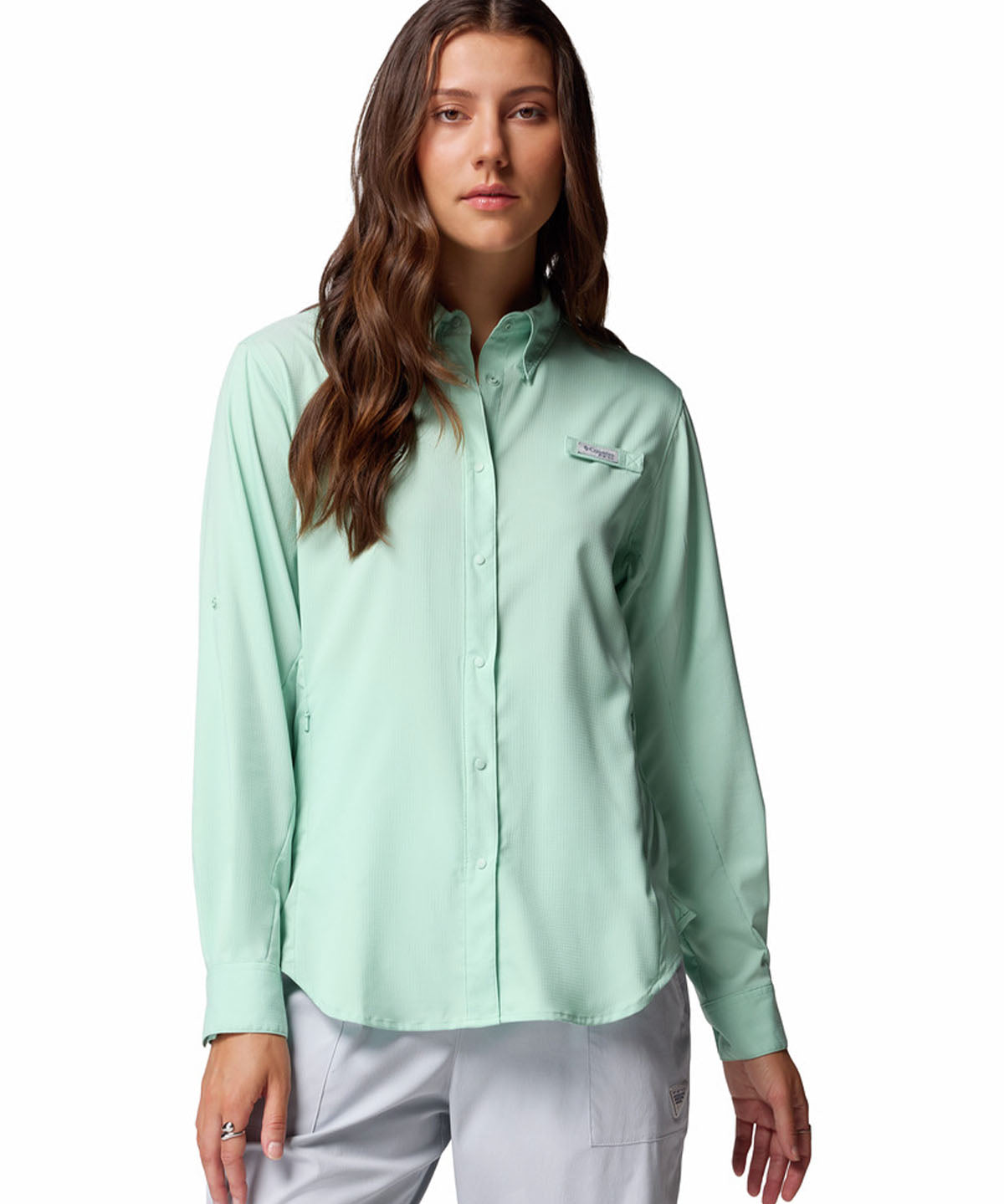 Blusa Manga Larga Mujer Tamiami II Celeste Columbia