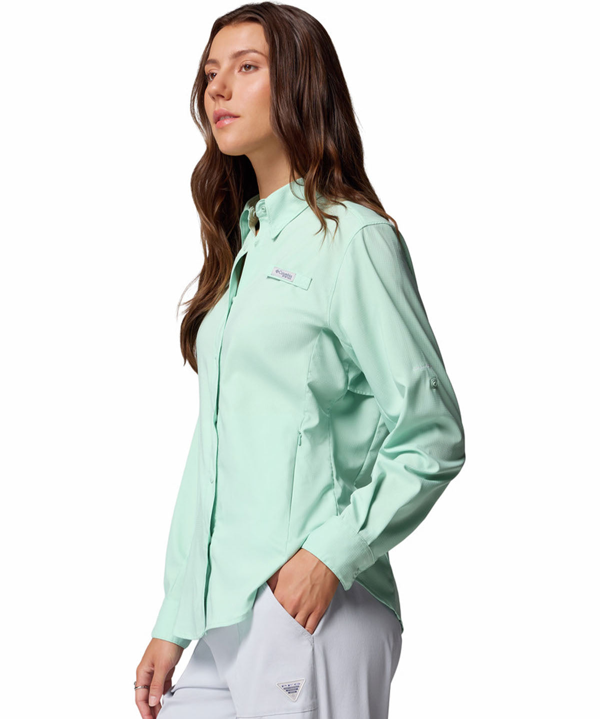 Blusa Manga Larga Mujer Tamiami II Celeste Columbia