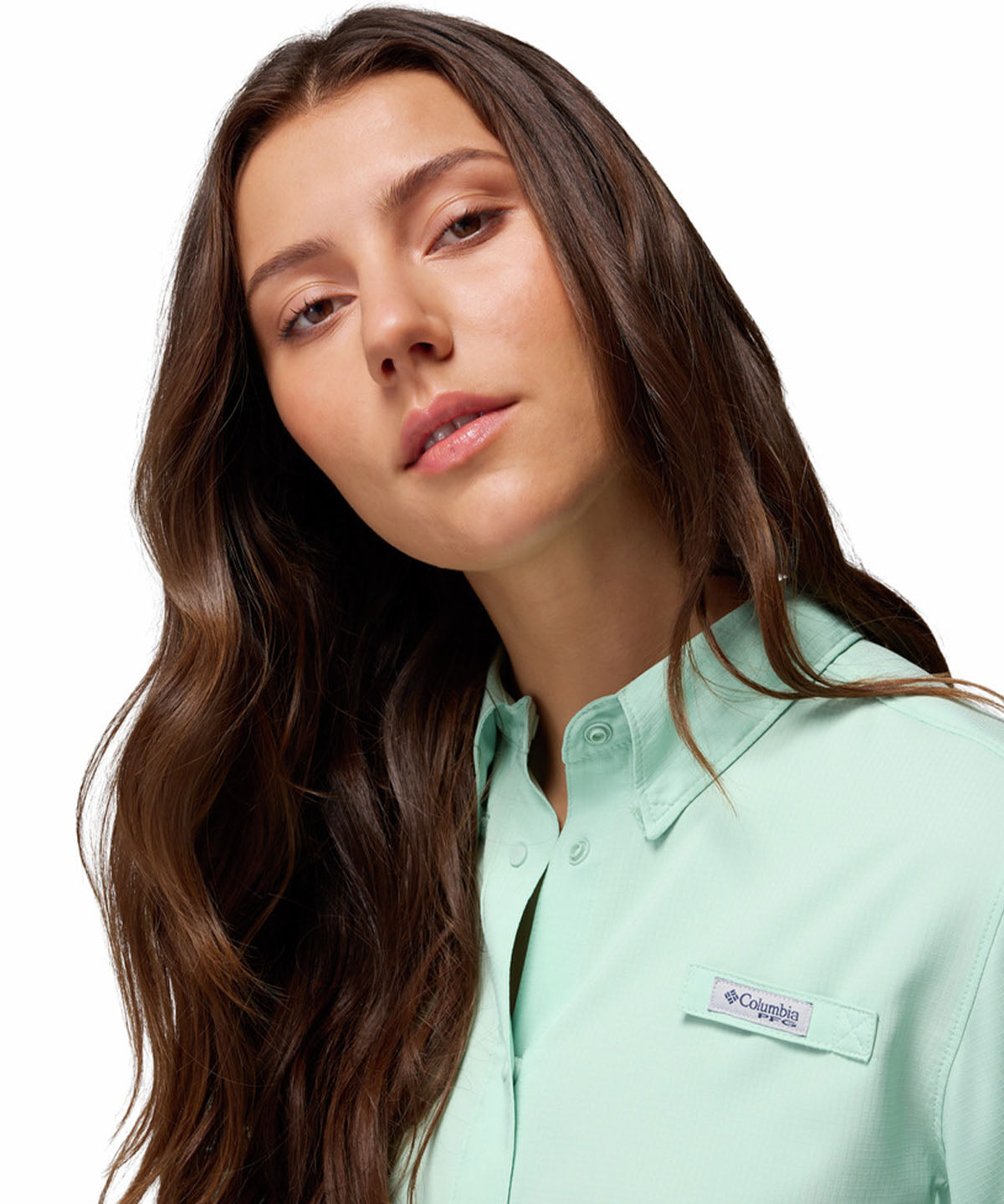 Blusa Manga Larga Mujer Tamiami II Celeste Columbia
