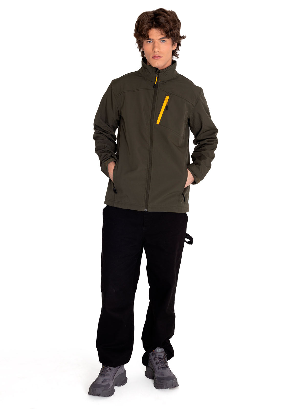 Chaqueta Casual Hombre Essential Softshell Jacket Verde Cat