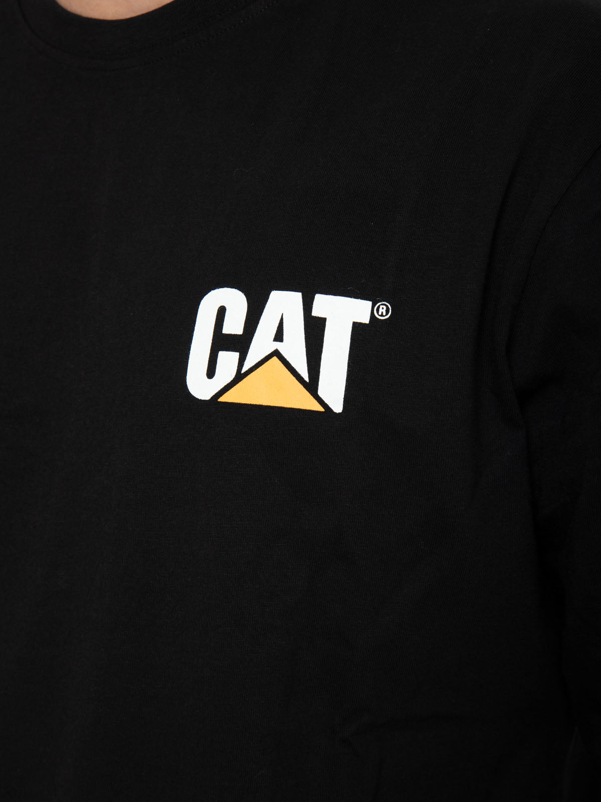 Polera Manga Larga Casual Hombre Trademark L/S Banner Tee Negro Cat