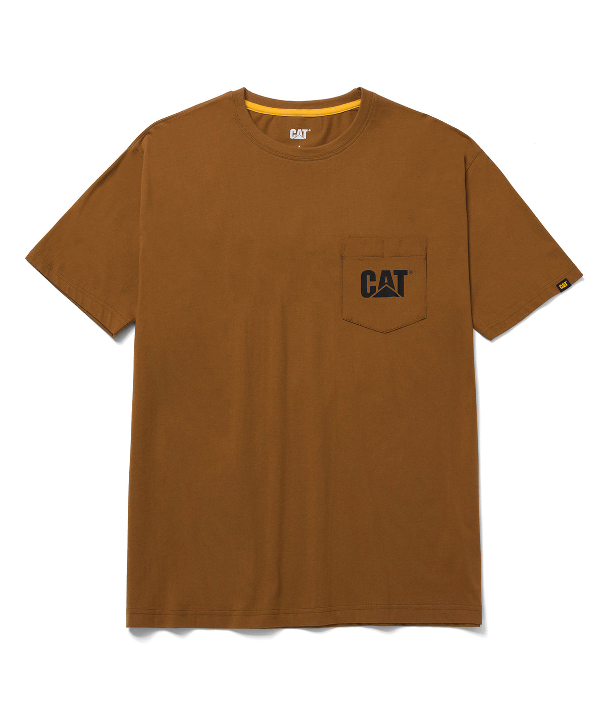 Polera Manga corta Casual Hombre LOGO POCKET TEE Café CAT