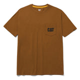 Polera Manga corta Casual Hombre LOGO POCKET TEE Café CAT