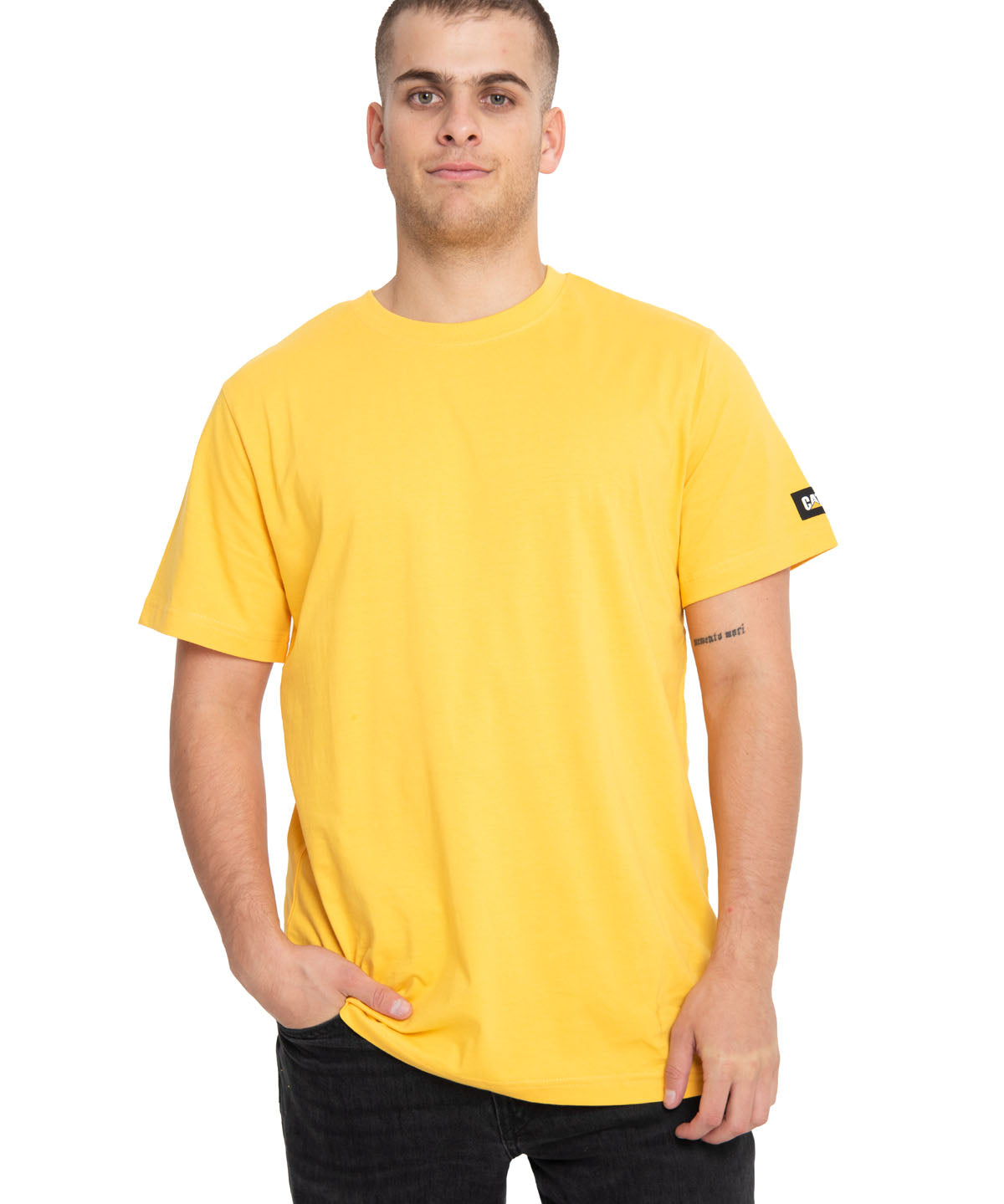 Polera Manga Corta Casual Hombre Essential S/S Tee Amarillo Cat