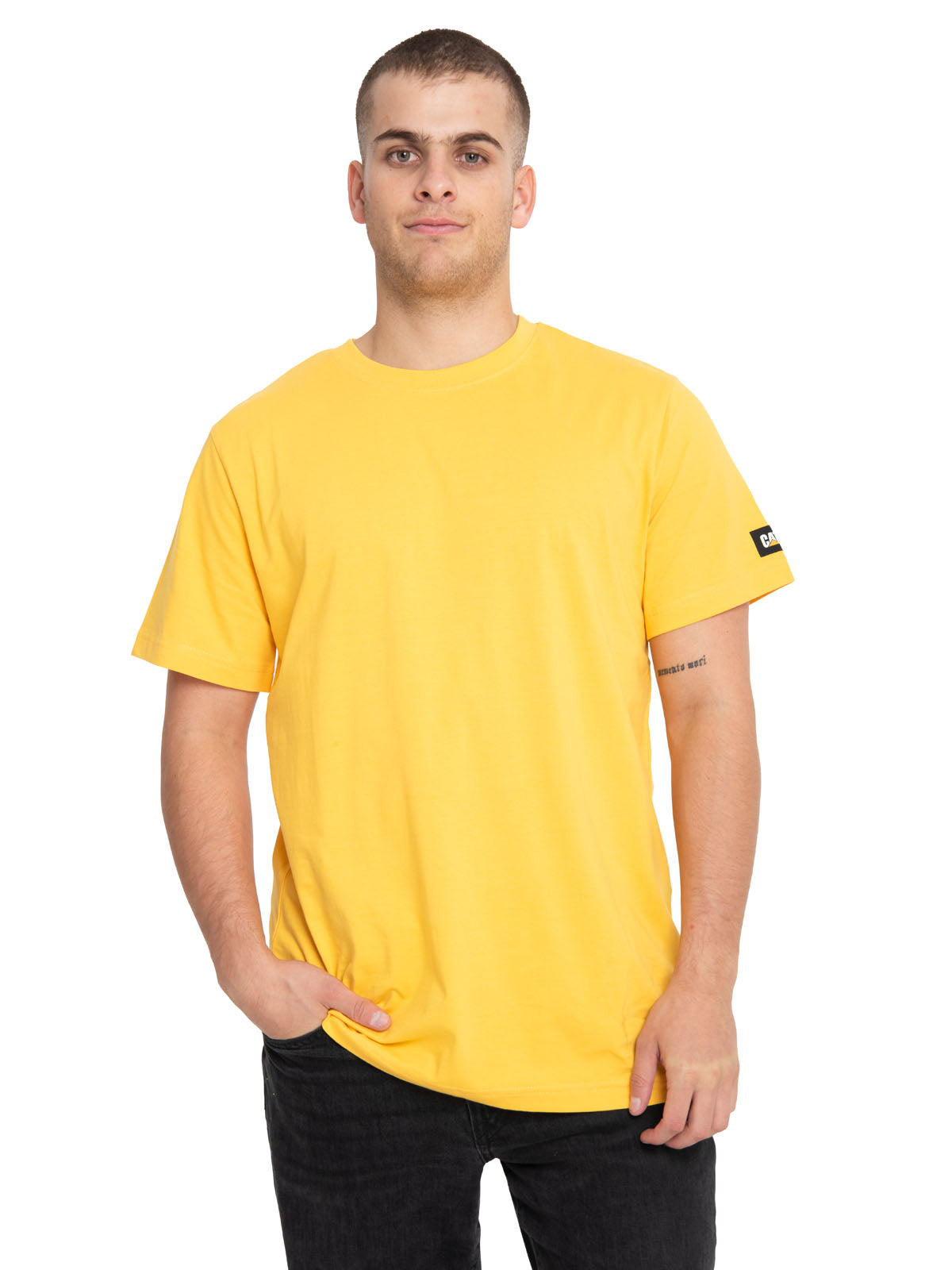 Polera Manga Corta Casual Hombre Essential S/S Tee Amarillo Cat