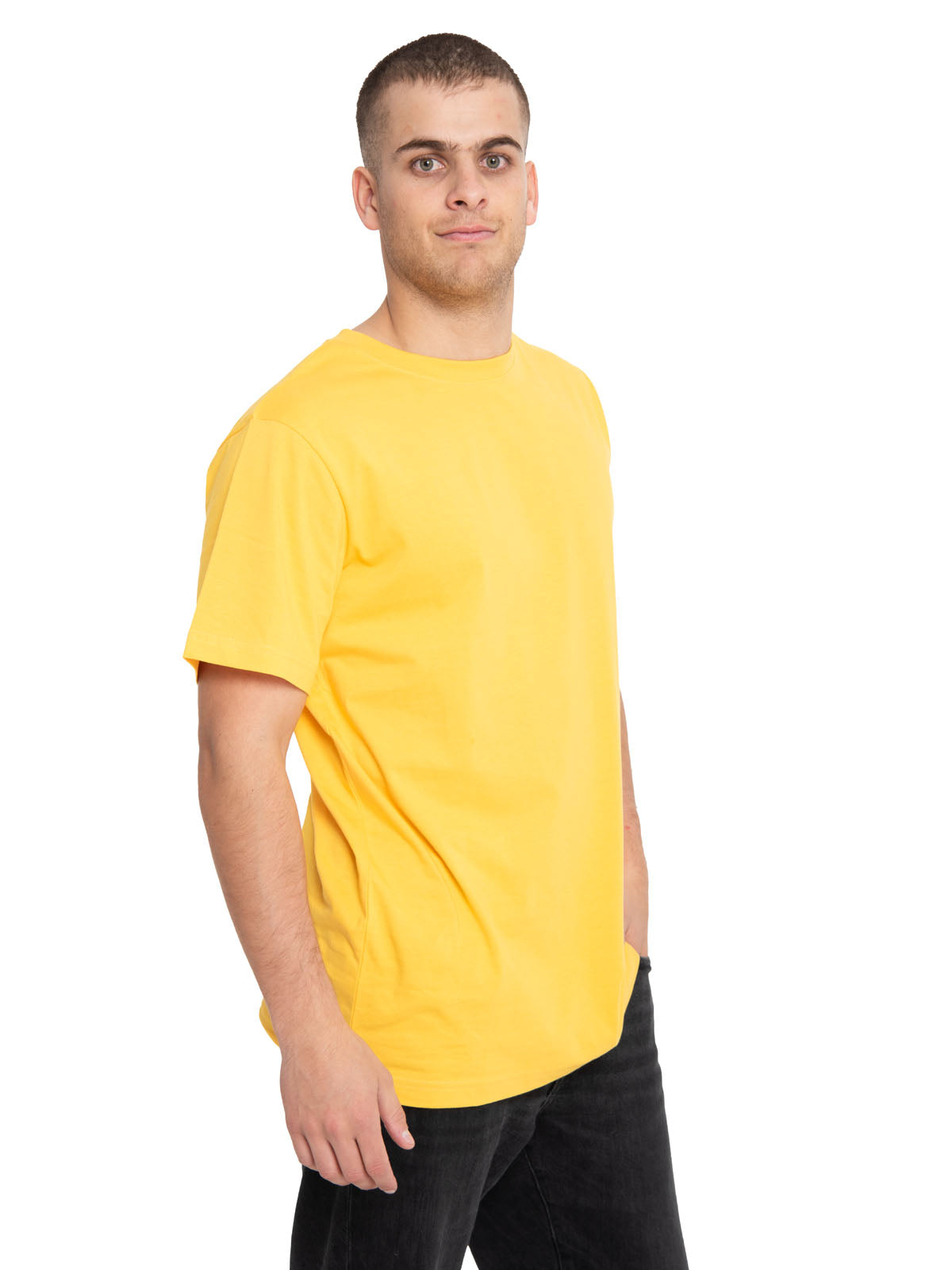 Polera Manga Corta Casual Hombre Essential S/S Tee Amarillo Cat