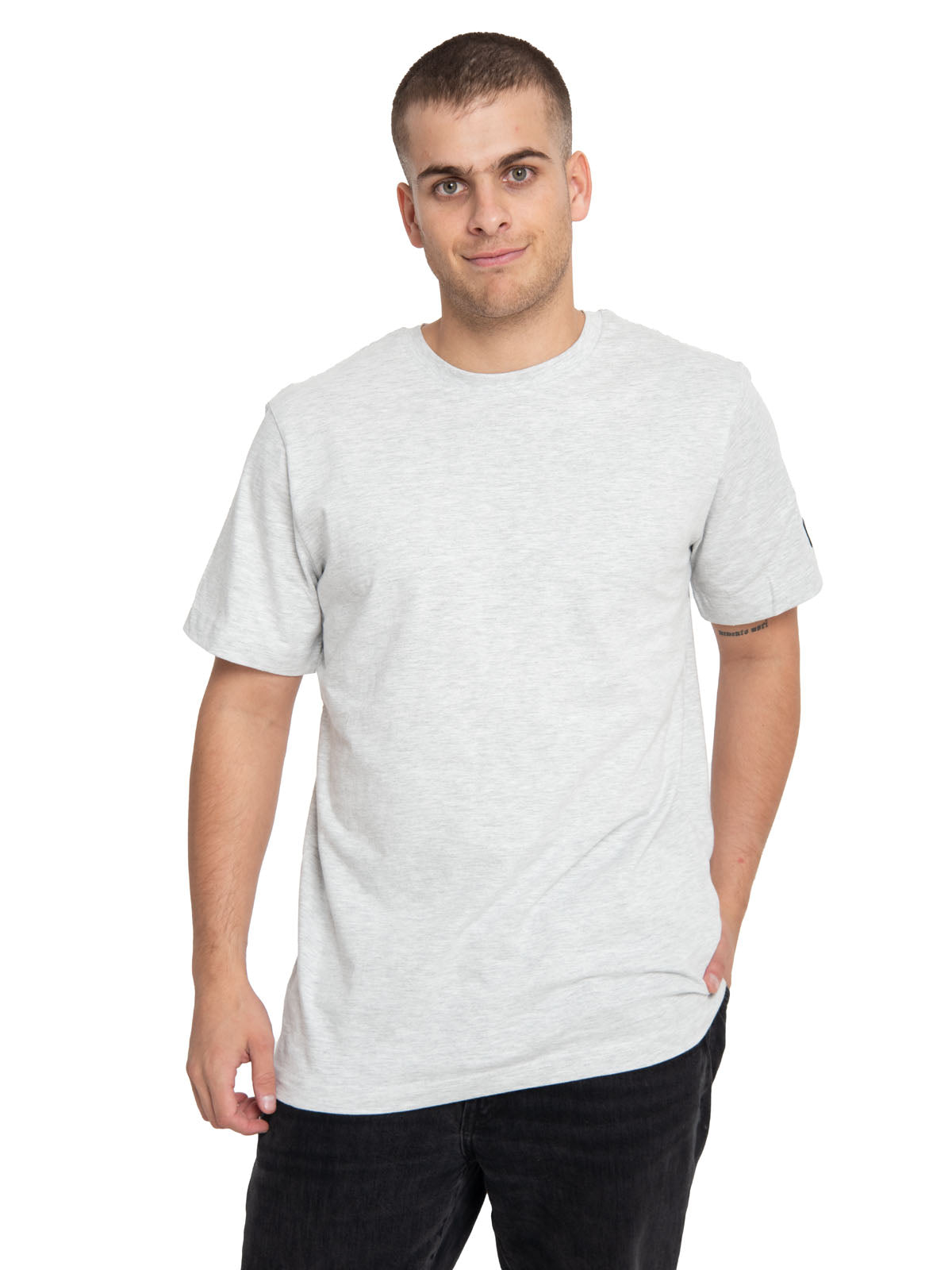 Polera Manga Corta Casual Hombre Essential S/S Tee Gris Cat