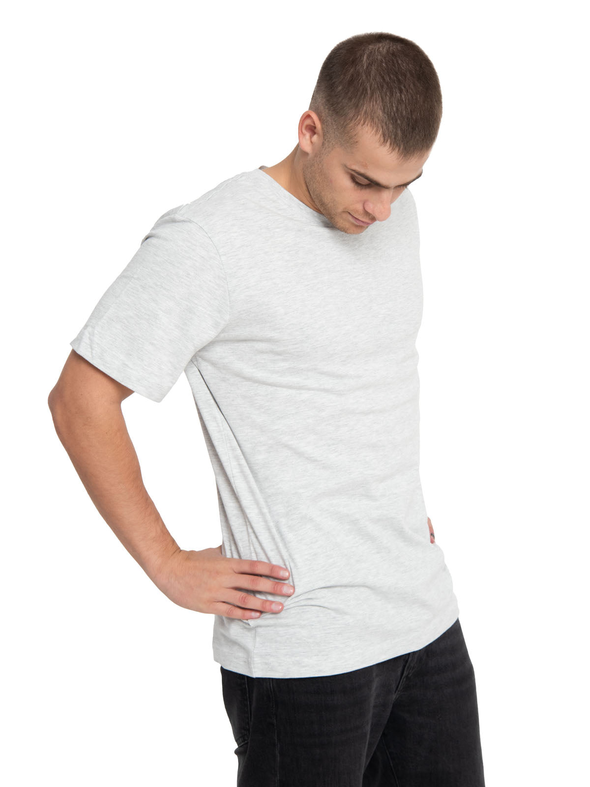 Polera Manga Corta Casual Hombre Essential S/S Tee Gris Cat