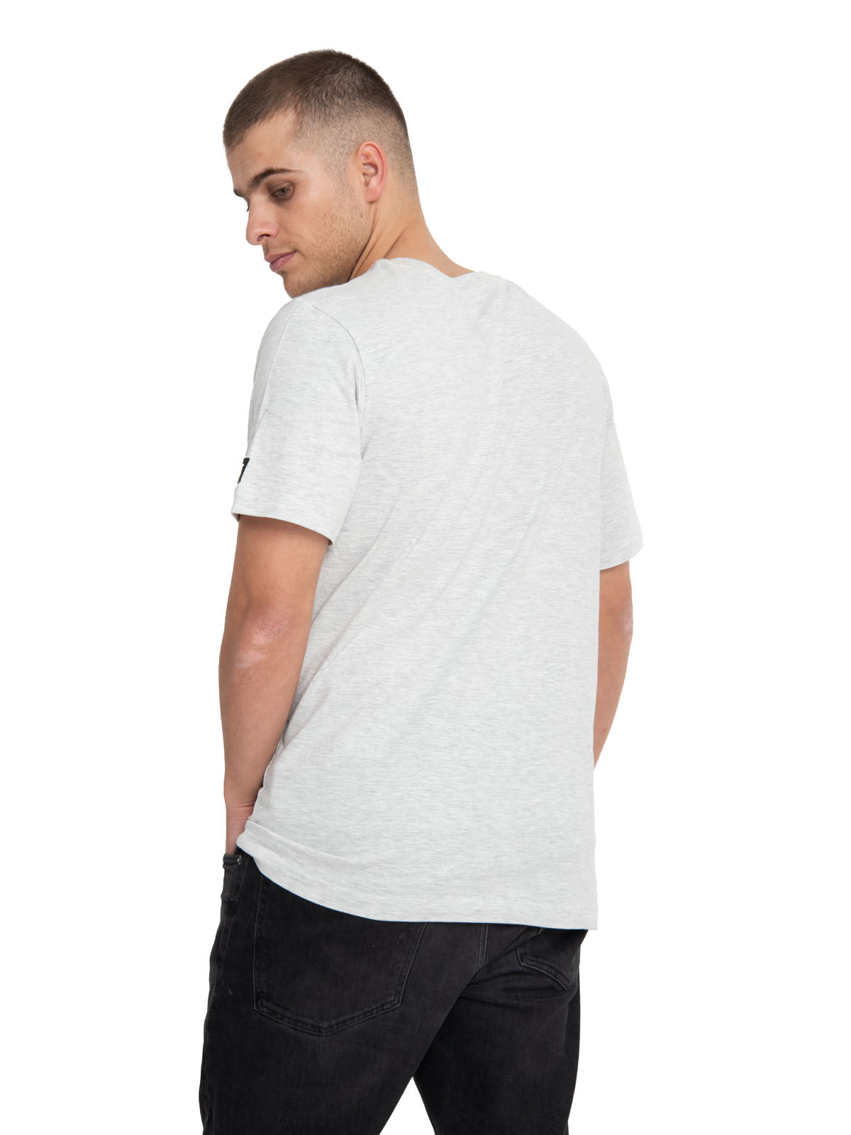 Polera Manga Corta Casual Hombre Essential S/S Tee Gris Cat