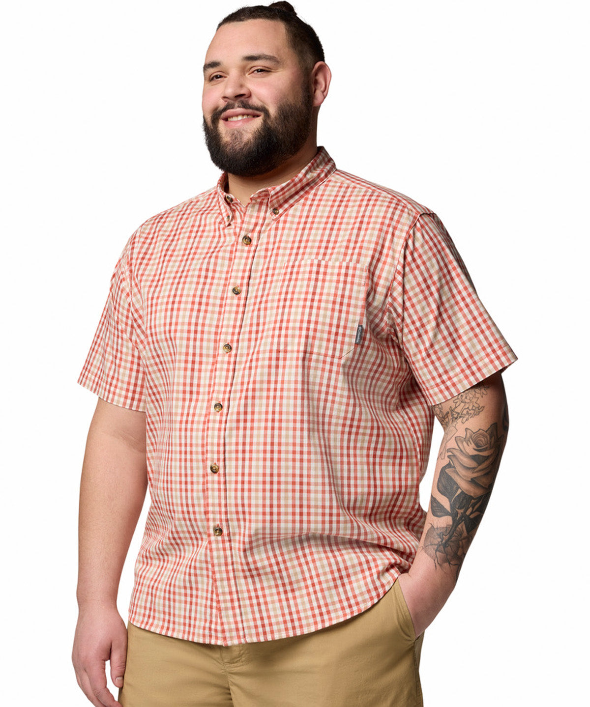 Camisa Manga Corta Hombre Rapid Rivers II Rojo Columbia