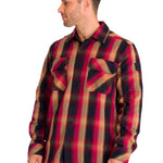 Chaqueta Manga Larga Hombre Buffalo Check Heavyweight Overshirt Roja Cat