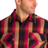 Chaqueta Manga Larga Hombre Buffalo Check Heavyweight Overshirt Roja Cat